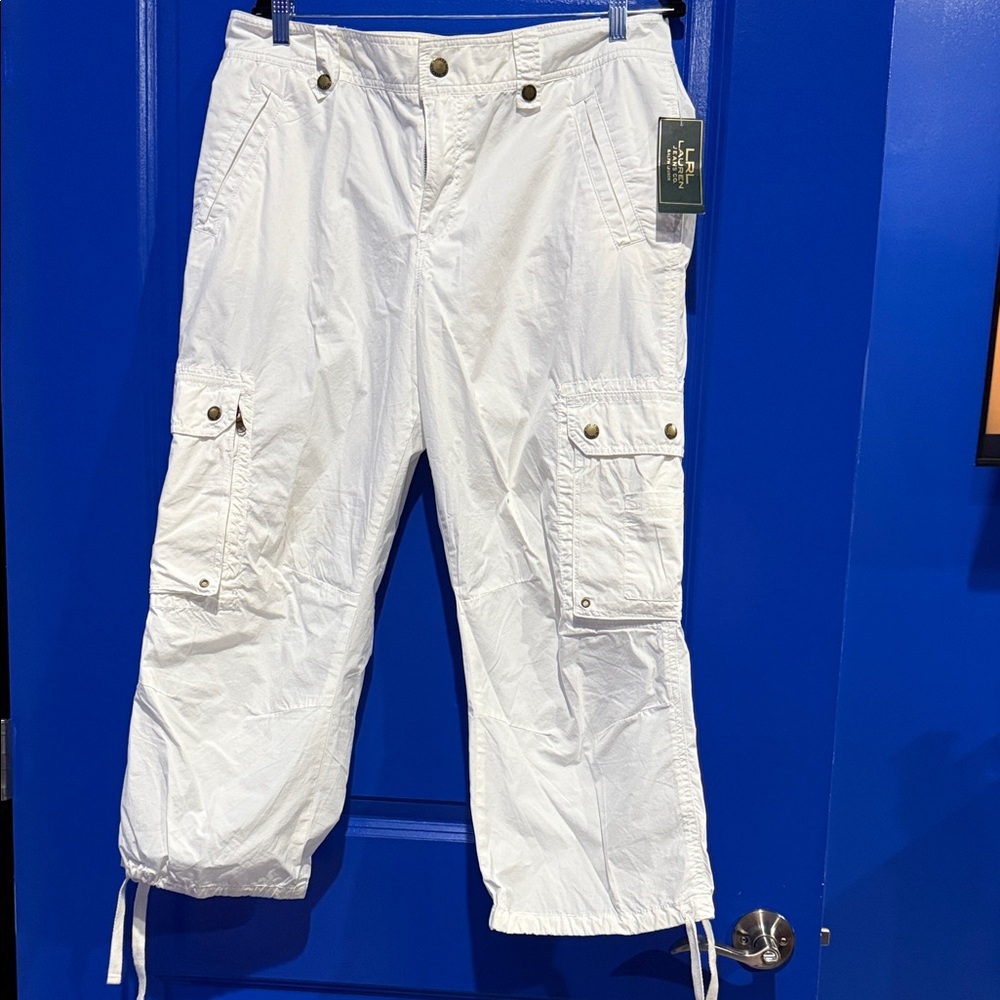 Ralph Lauren White Cropped Cargo Pants